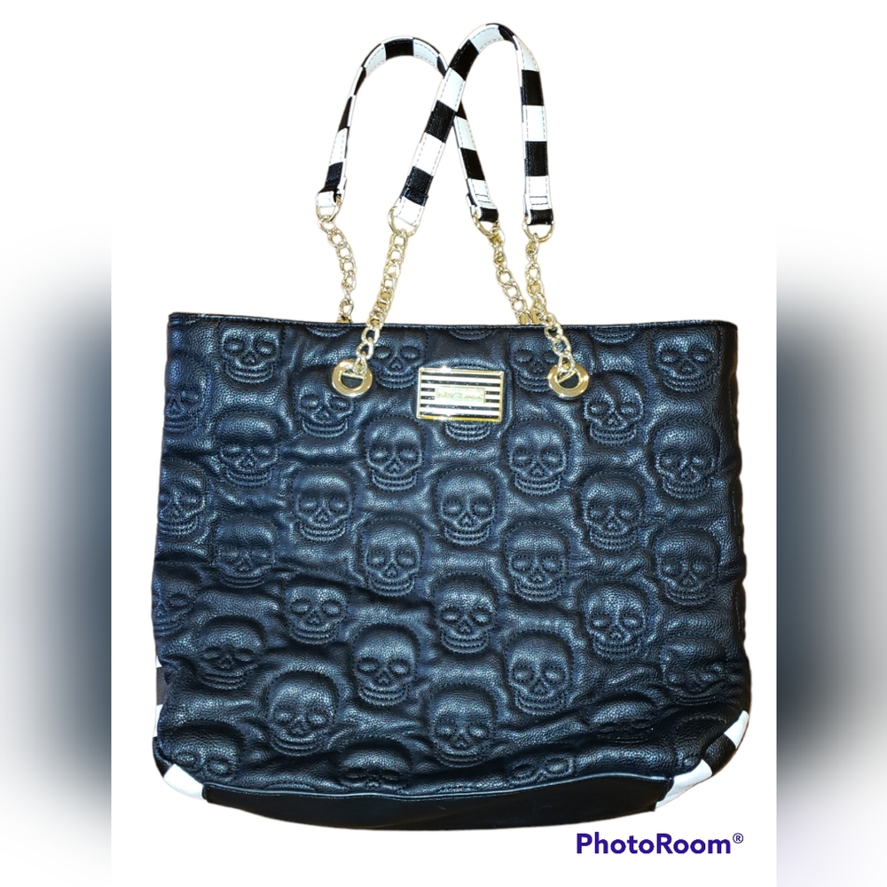 Betsey Johnson Quilted Skull Tote